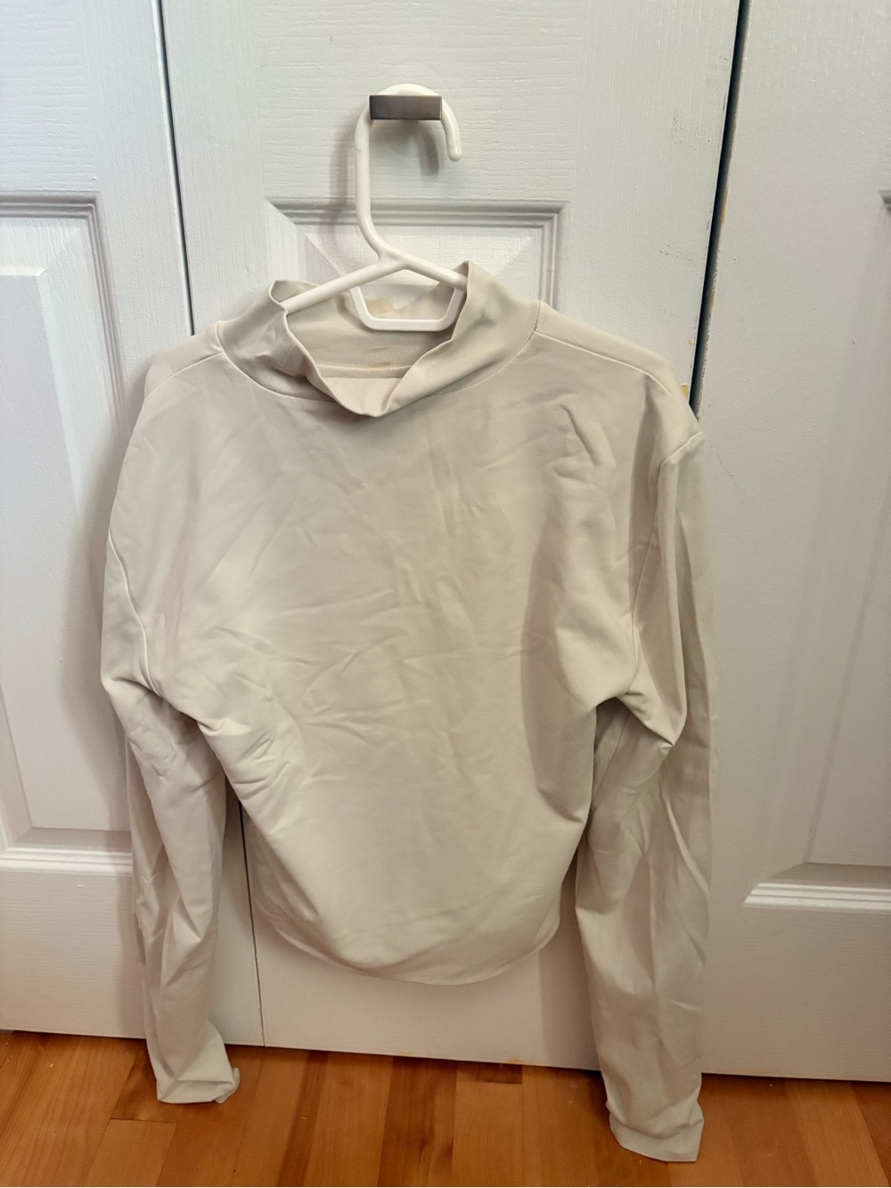 Aritzia Cream Mock Neck Long Sleeve Top